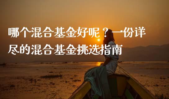 哪个混合基金好呢？一份详尽的混合基金挑选指南_https://wap.fansifence.com_今日财经_第1张