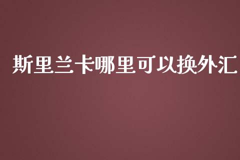 斯里兰卡哪里可以换外汇_https://wap.fansifence.com_债券投资_第1张