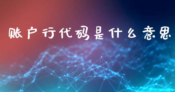 账户行代码是什么意思_https://wap.fansifence.com_投资理财_第1张