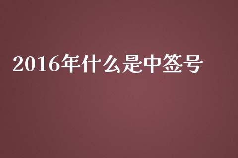 2016年什么是中签号_https://wap.fansifence.com_债券投资_第1张