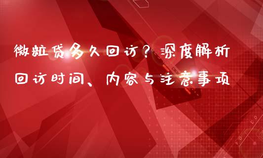 微粒贷多久回访？深度解析回访时间、内容与注意事项_https://wap.fansifence.com_投资理财_第1张