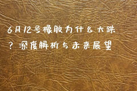 6月12号橡胶为什么大跌？深度解析与未来展望_https://wap.fansifence.com_外汇交易_第1张