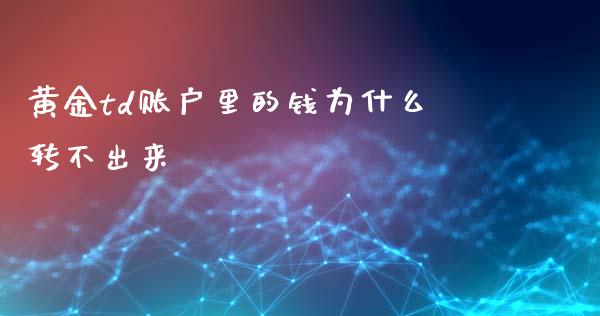 黄金td账户里的钱为什么转不出来_https://wap.fansifence.com_债券投资_第1张