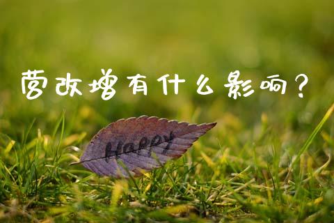 营改增有什么影响？_https://wap.fansifence.com_投资理财_第1张