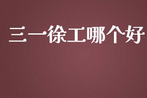 三一徐工哪个好_https://wap.fansifence.com_今日财经_第1张