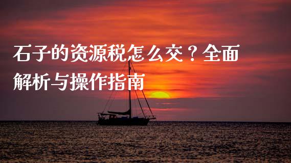 石子的资源税怎么交？全面解析与操作指南_https://wap.fansifence.com_债券投资_第1张