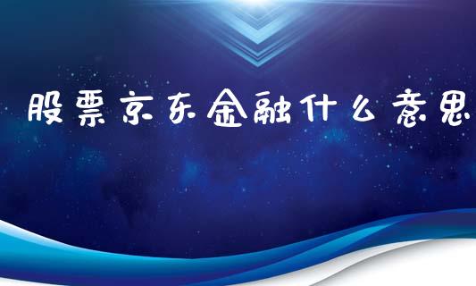 股票京东金融什么意思_https://wap.fansifence.com_外汇交易_第1张