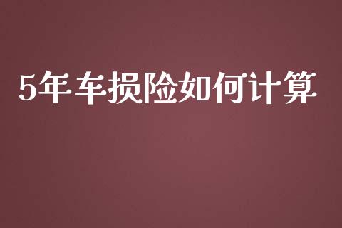 5年车损险如何计算_https://wap.fansifence.com_外汇交易_第1张