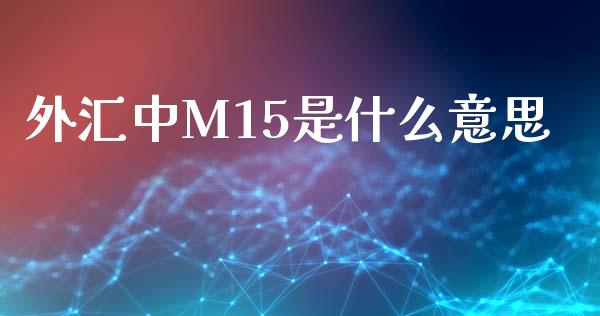 外汇中M15是什么意思_https://wap.fansifence.com_外汇交易_第1张