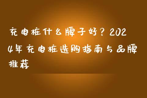 充电桩什么牌子好？2024年充电桩选购指南与品牌推荐_https://wap.fansifence.com_外汇交易_第1张