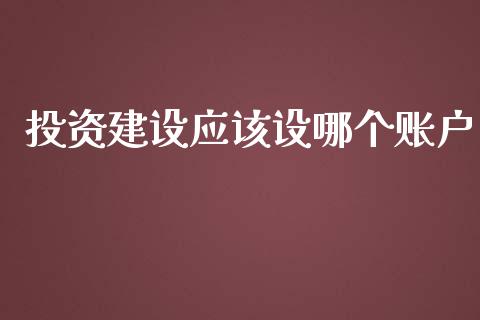 投资建设应该设哪个账户_https://wap.fansifence.com_投资理财_第1张