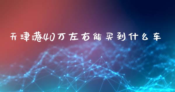 天津港40万左右能买到什么车_https://wap.fansifence.com_外汇交易_第1张