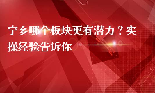 宁乡哪个板块更有潜力？实操经验告诉你_https://wap.fansifence.com_外汇交易_第1张
