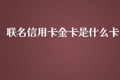 联名信用卡金卡是什么卡_https://wap.fansifence.com_今日财经_第1张