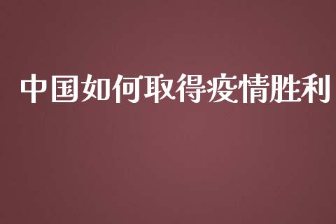 中国如何取得疫情胜利_https://wap.fansifence.com_外汇交易_第1张