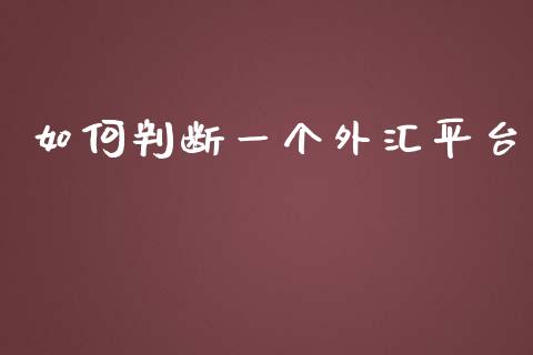 如何判断一个外汇平台_https://wap.fansifence.com_今日财经_第1张