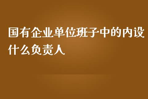 国有企业单位班子中的内设什么负责人_https://wap.fansifence.com_债券投资_第1张