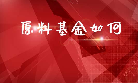 原料基金如何_https://wap.fansifence.com_今日财经_第1张