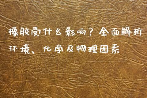 橡胶受什么影响？全面解析环境、化学及物理因素_https://wap.fansifence.com_投资理财_第1张