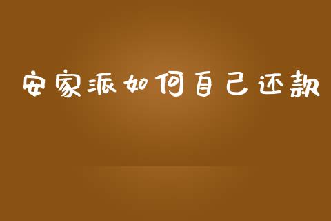 安家派如何自己还款_https://wap.fansifence.com_投资理财_第1张