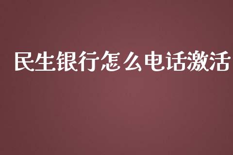 民生银行怎么电话激活_https://wap.fansifence.com_债券投资_第1张