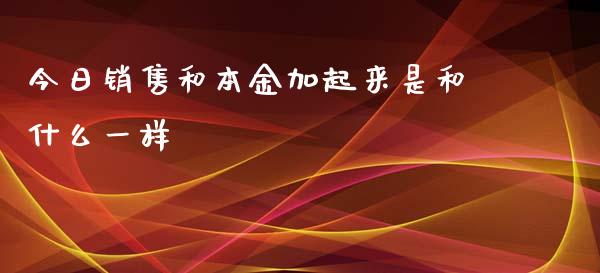 今日销售和本金加起来是和什么一样_https://wap.fansifence.com_债券投资_第1张