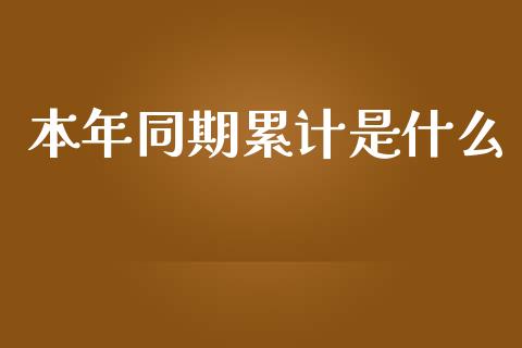 本年同期累计是什么_https://wap.fansifence.com_外汇交易_第1张