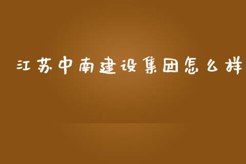 江苏中南建设集团怎么样_https://wap.fansifence.com_投资理财_第1张