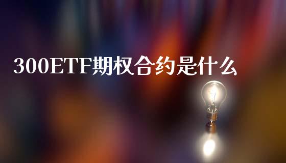 300ETF期权合约是什么_https://wap.fansifence.com_今日财经_第1张