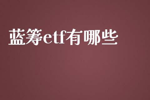 蓝筹etf有哪些_https://wap.fansifence.com_外汇交易_第1张