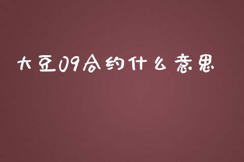 大豆09合约什么意思_https://wap.fansifence.com_今日财经_第1张