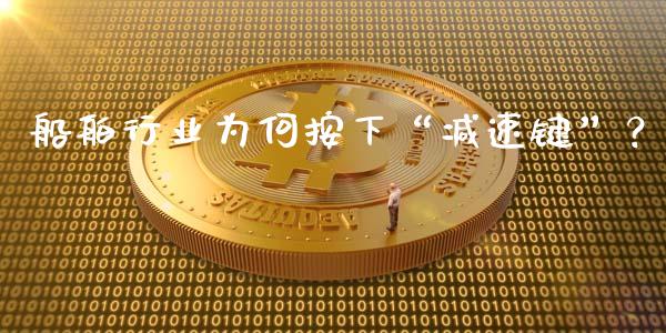 船舶行业为何按下“减速键”？_https://wap.fansifence.com_外汇交易_第1张
