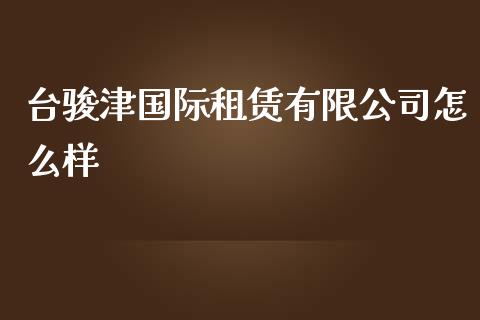 台骏津国际租赁有限公司怎么样_https://wap.fansifence.com_投资理财_第1张