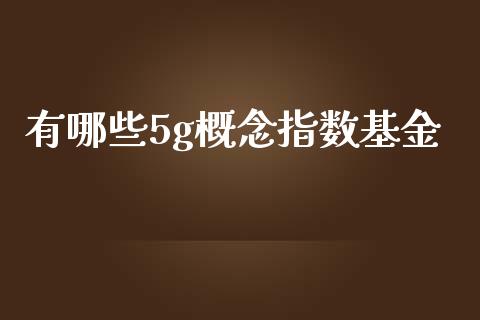 有哪些5g概念指数基金_https://wap.fansifence.com_今日财经_第1张