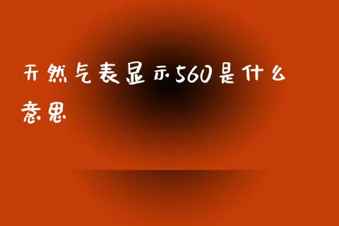 天然气表显示560是什么意思_https://wap.fansifence.com_今日财经_第1张