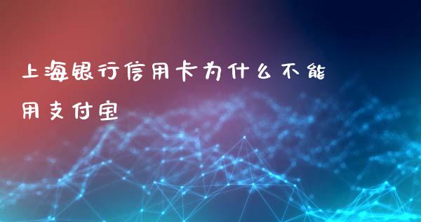 上海银行信用卡为什么不能用支付宝_https://wap.fansifence.com_外汇交易_第1张