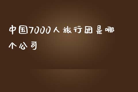 中国7000人旅行团是哪个公司_https://wap.fansifence.com_外汇交易_第1张